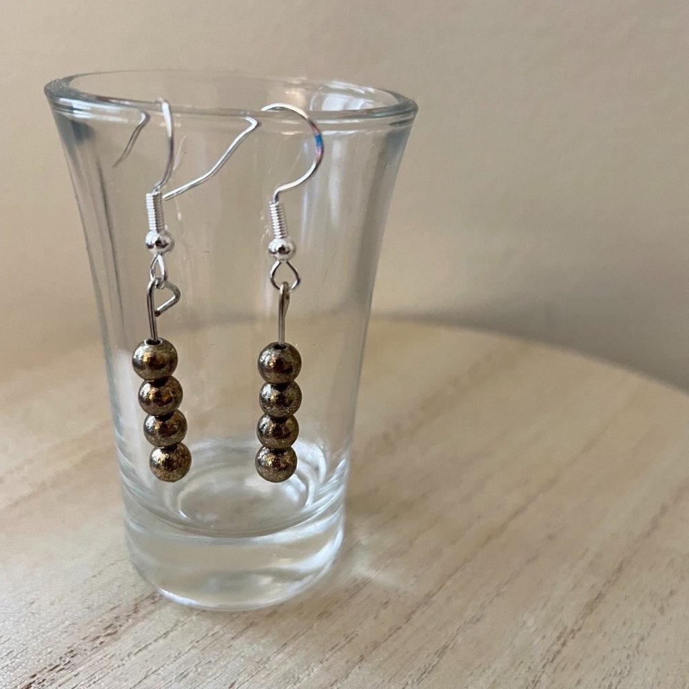 Metal Shine Beaded Earrings